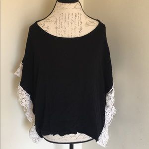 Black blouse with crotchet detail